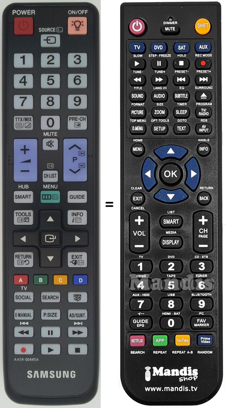 Replacement remote control KAOSHO AA59-00445A