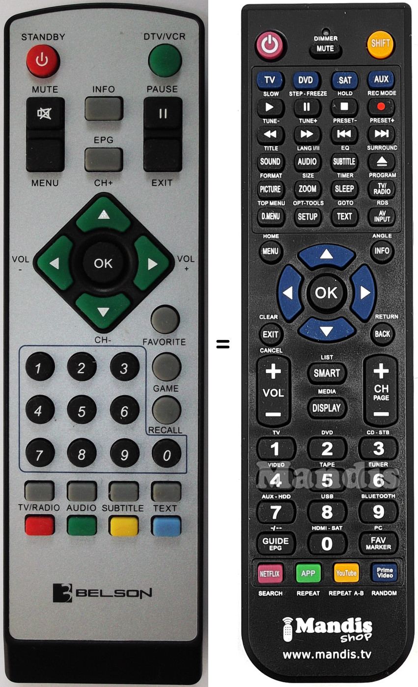 Replacement remote control Belson BST1005