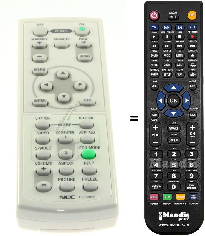 Replacement remote control Nec NP 610ROJECTOR